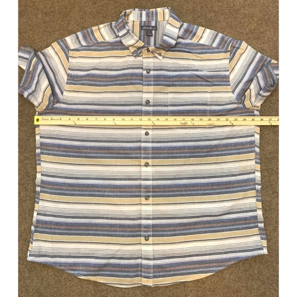 Eddie Bauer Shirt Mens XL Button Down Short Sleeve Striped Cotton Twill Camp - Picture 4 of 7